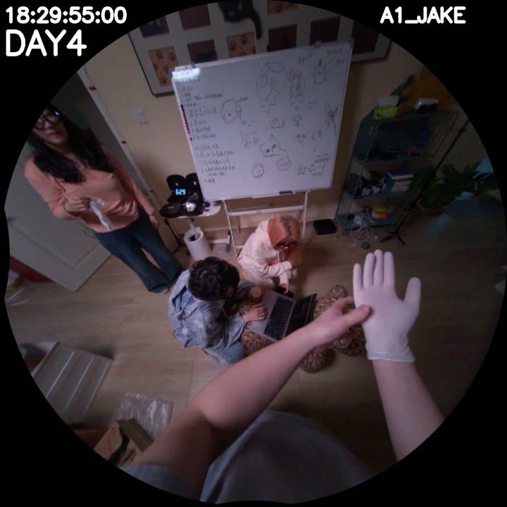 Jake puts on a glove at 18:29:55